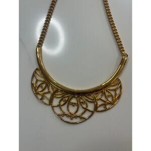 Vintage 90's Gold-Tone Bib Style Fashion Necklace